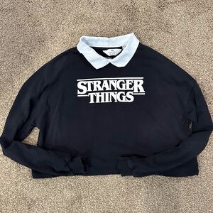 H&M cropped Stranger Things long sleeve shirt. Size 16/18 girls